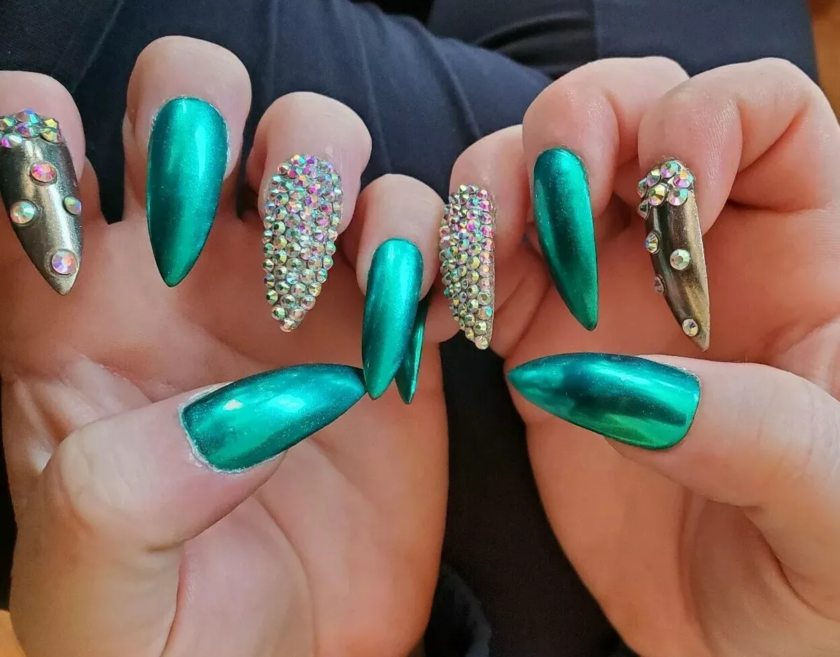 LV Nails, How To Make Press On Nails At Home, XXL Stiletto Nails