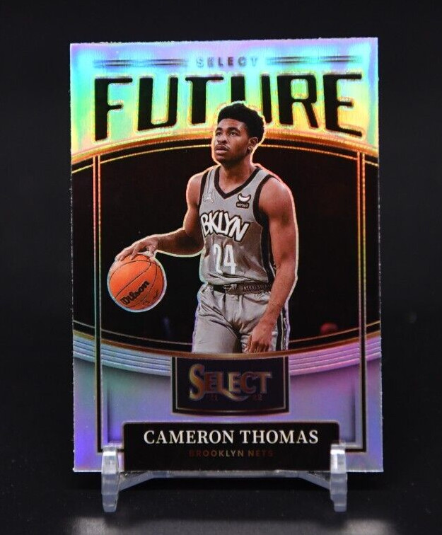Cameron Thomas 2021-22 Panini Select 'Select Future' Silver Prizm Rookie Nets