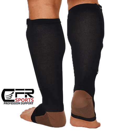 Copper Zipper Compression Socks Support Graduated Stockings Men Womens 20-30mmHg - Picture 15 of 22