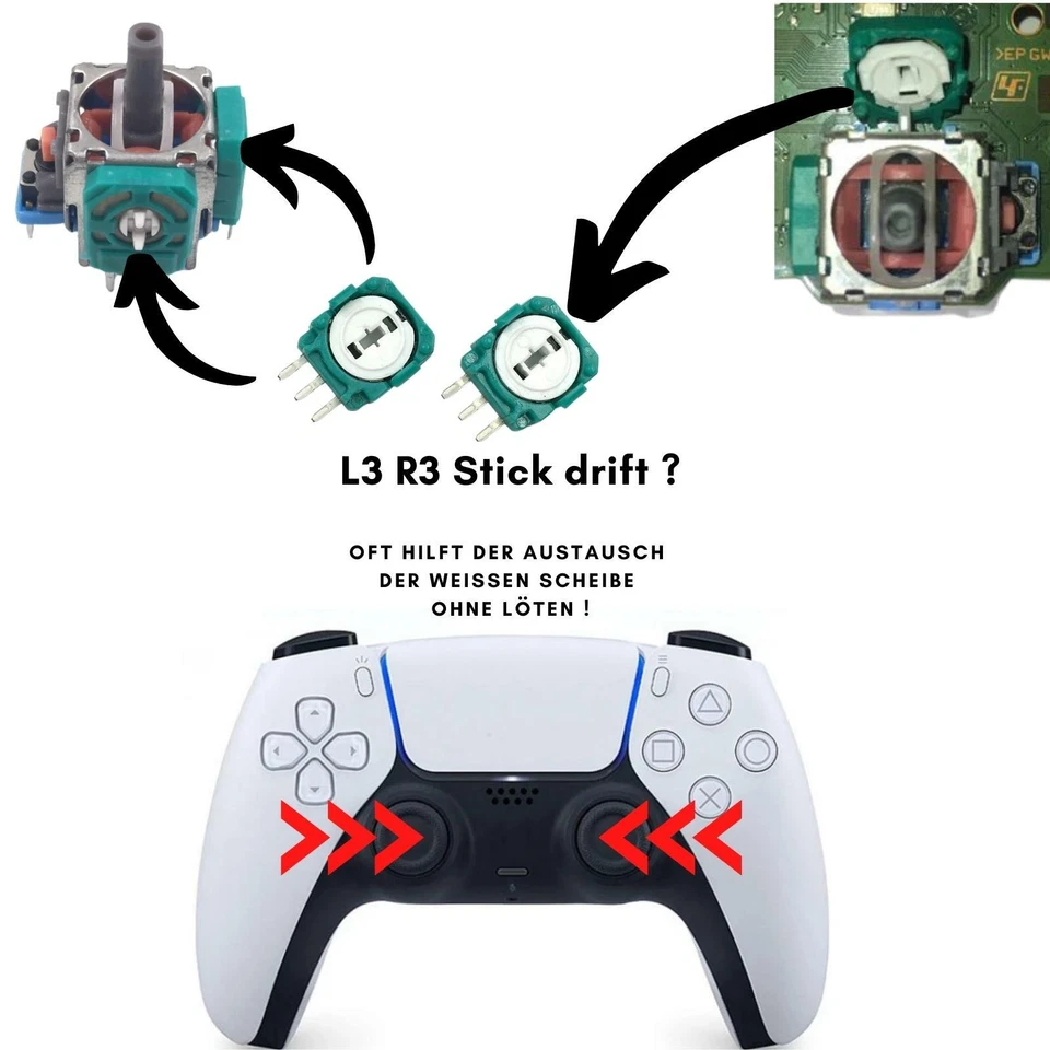4x Widerstand Poti für PS5 Dualsense Controller | Stick Drift Sprint Error L3 R3