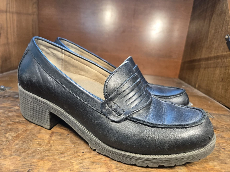 Eastland Newbury Mocasines de Cuero Negro Zapatos Oxford Zapatos sin Cordones para Mujer Talla 8 Foto 2 de 4
