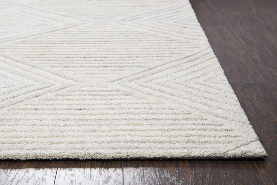 Rizzy Rugs Ivory Contemporary Distressed Faded Lines Area Rug Geometric SK333A - Image 3 of 3