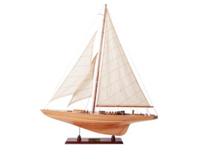 Endeavour Yacht 1934 Sailboat Model 24 inches Wooden Handicraft for Home Decor