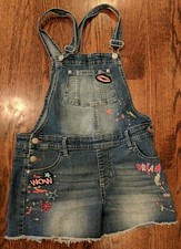 Y2K Jordache Jean Denim Shortalls Y2K Overalls XL 14/16 Girls WOW Paint Splatter
