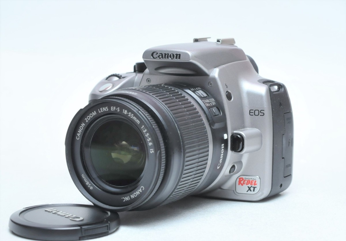Canon EOS Digital Rebel XT DSLR Camera Silver With 18-55mm Canon EOS Digital Rebel XT DSLR Camera Silver With 18-55mm