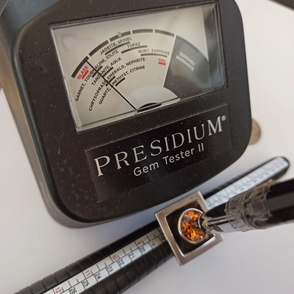 Anel de prata modernista maciço geométrico ousado quartzo artesanal quadrado 7,25 fino vintage - Imagem 4 de 4