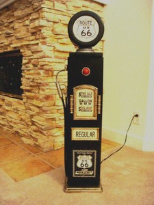 42 Route 66 Black Gas Pump Cabinet With Light Man Cave Gameroom