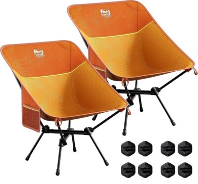 Camping Chairs 2 Pack, Ultralight Compact Portable Folding Chair with Side Po...