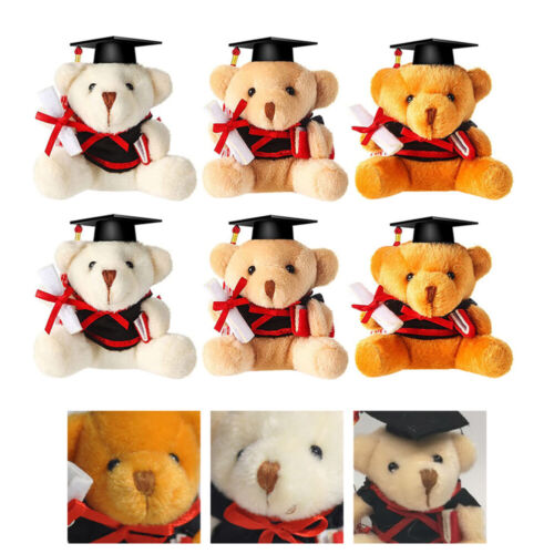  6 Pcs Plush Graduation Bear Stuffed Key Chain Pendant Animals - Afbeelding 1 van 12