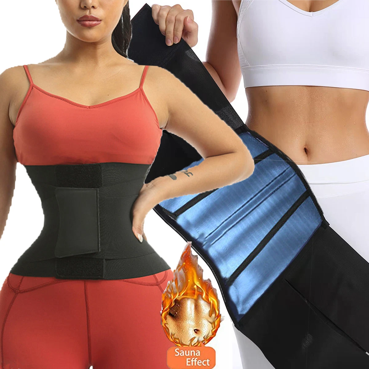 Women Waist Trainer Sauna Corset Sweat Belt Tummy Control Yoga Slim Body  Shaper