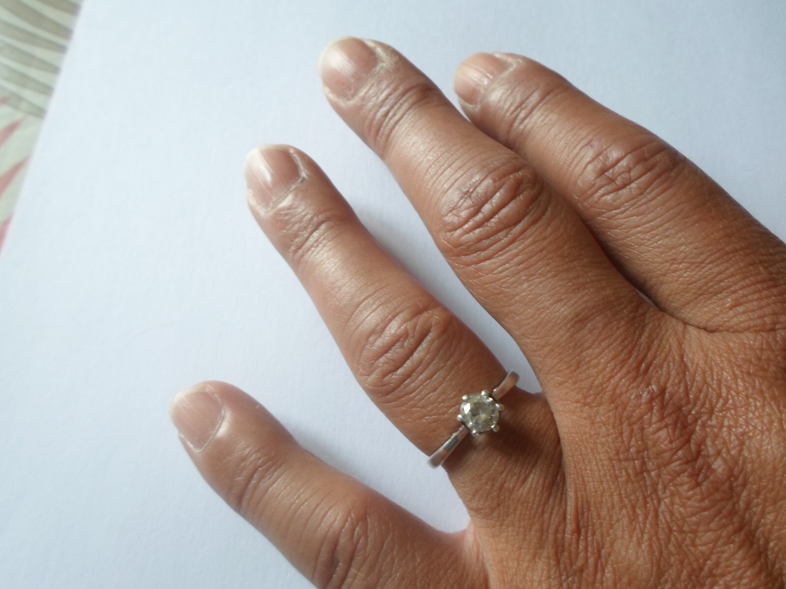 solid silver ring, solitaire, zirconium, s. 57 - image 3