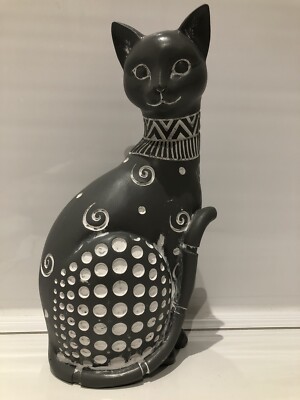 Große Shudehill Giftware Country grau sitzende Katze Ornament Geschenk Figur