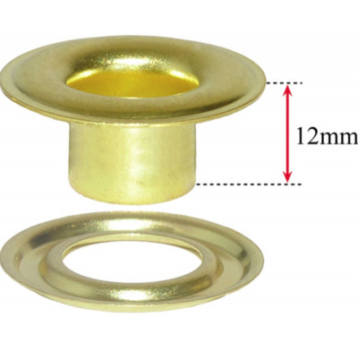 Self-Piercing Grommets & Washers #2XL (3/8'') BRASS Finish [100 PIECES]