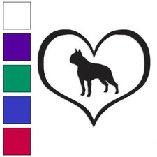 Love Boston Terrier Dog , Vinyl Decal Sticker, Multiple Colors Sizes 1431