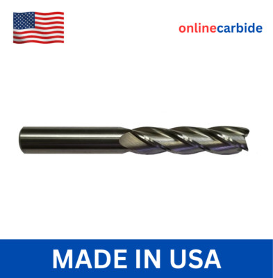 3/4'' Solid Carbide End Mill   4 Flute Extra Long   Center Cutting 3'' LOC USA
