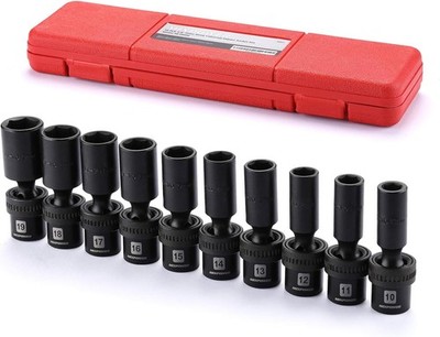 MIXPOWER 10-piece 3/8'' Drive 10 Pcs Metric 3/8'' Dr. (Deep), Black 