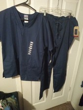 NWT Cherokee Workwear Womens Scrub Top Sm 4700  Pants Sm 4100 Navy