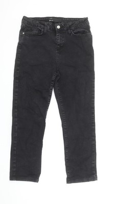 Sehr schwarze Skinny Damenjeans Größe 12 kurz Stretch Denim