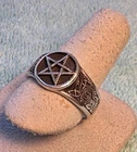 Vtg Peter Stone PSCL 925 Sterling Silver Ring Celtic Pentacle Pentagram Pagan 9