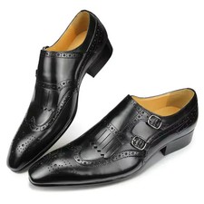 Formal Men's Brogue Casual Shoes Genuine Leather Wedding Dress Shoes Comfortable