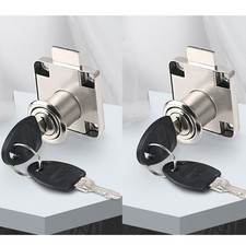 2x Cam Drawer Furniture Lock Door Letter Mailbox Cabinet Cupboard Lock 4 Keys