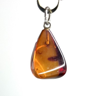 Vintage Baltic Amber Pendant Cherry Cognac Genuine Natural Nugget