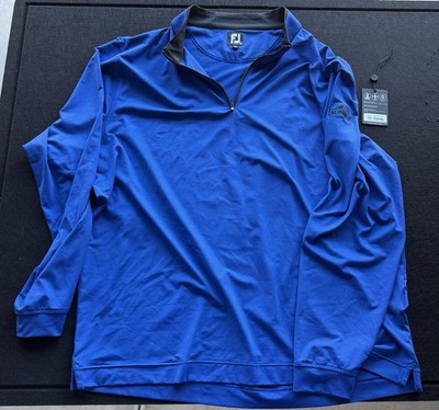 FootJoy Men's 1/4 Zip Performance Golf Pullover, Blue, 3XL XXXL NWT