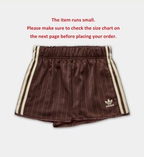 adidas Originals Pinstripe Satin Shorts KC4236   Brown