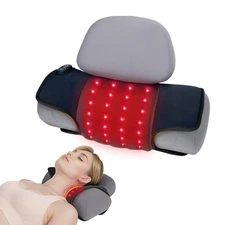 Red Light Therapy Cervical Traction Device, Cordless Neck Stretcher Pillow fo...