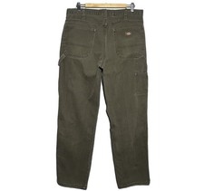 Vintage Dickies Carpenter Pants Mens 36x34 Green Canvas Relaxed Faded Distressed