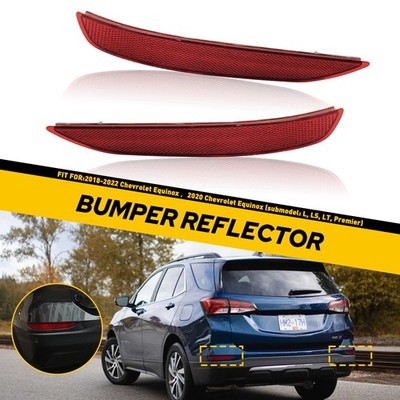 For 2018-22 Chevrolet Equinox Red Lens Rear Bumper Reflector Lighgt Case Cover 2