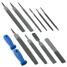 00109A Metal File and Rasp Set | 12 Piece, 10, 8, and 6 Inch Extra Slim Flat,...