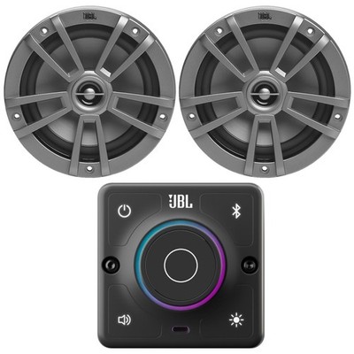 JBL AURA-BT-M Marine Compact 2-Way Receiver, 2x 6.5'' 180W 2-Way Gray Speakers