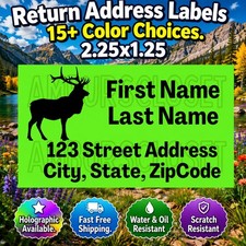 50 RETURN ADDRESS MAILING LABELS 2.25" 1.25 DEER STICKERS INVITATION CARD
