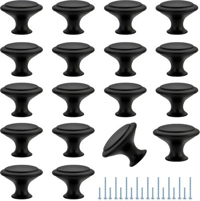Matte Black Cabinet Drawer Hardware,30mm Kitchen Cabinet Knobs,18 Pack