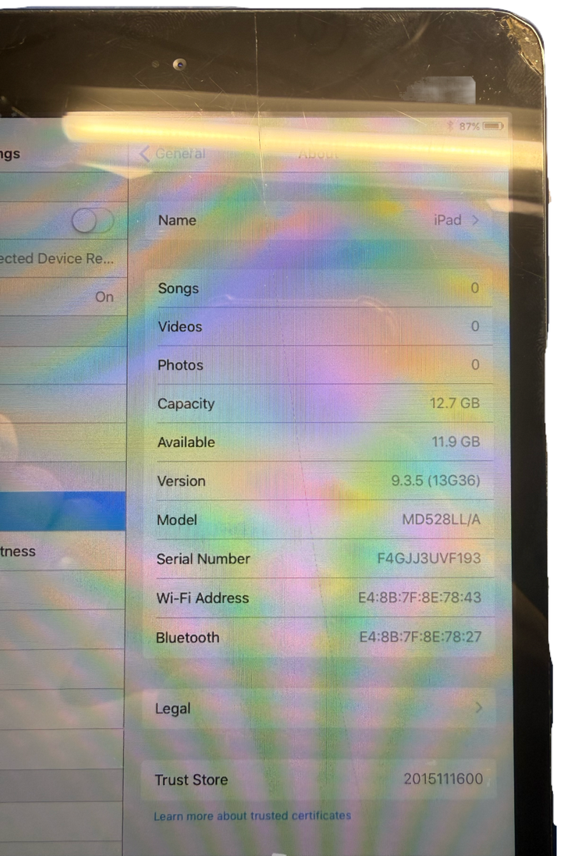 Apple iPad Mini 1 A1432 Wi-Fi 16GB iOS 9.3.5 7.9 Apple iPad Mini 1 A1432 Wi-Fi 16GB iOS 9.3.5 7.9
