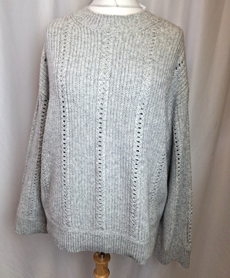 Marks&Spencer Women's Jumper Knitted Sweater Large Grey Casual E4311