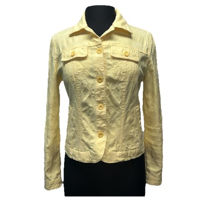 Croft & Barrow Women s Small Jacket Button Up Stretch Pockets Western Yellow