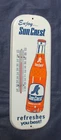 Vintage SUNCREST Orange Soda Thermometer Tin Sign ~ "Refreshes You Best" ~ LQQK!