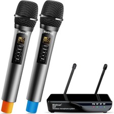 Bietrun Wireless Microphones Echo Treble Bass Bluetooth UHF 160ft Dual Mic 