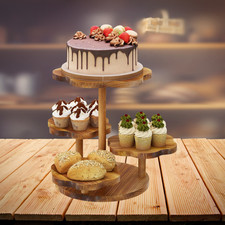 4 Tier Wooden Cupcake Stand  Flower Shape Dessert Stand for Cake Display