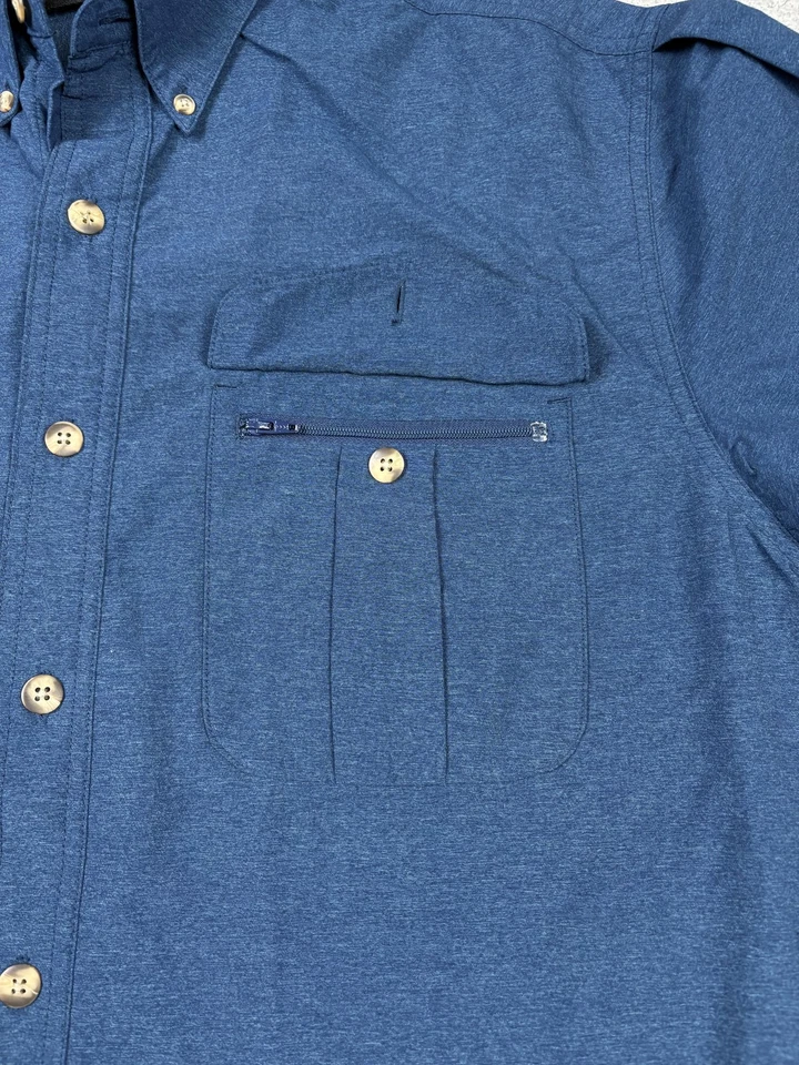 The North Face Shirt Mens Medium Blue Long Sleeve Button Front Hiking Outdoor - Image 4 of 4