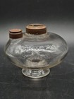 Antique Footed Glass Peg Oil Lamp Font Embossed Pat 29 June, 1875 Top Filler Cap — photo 1