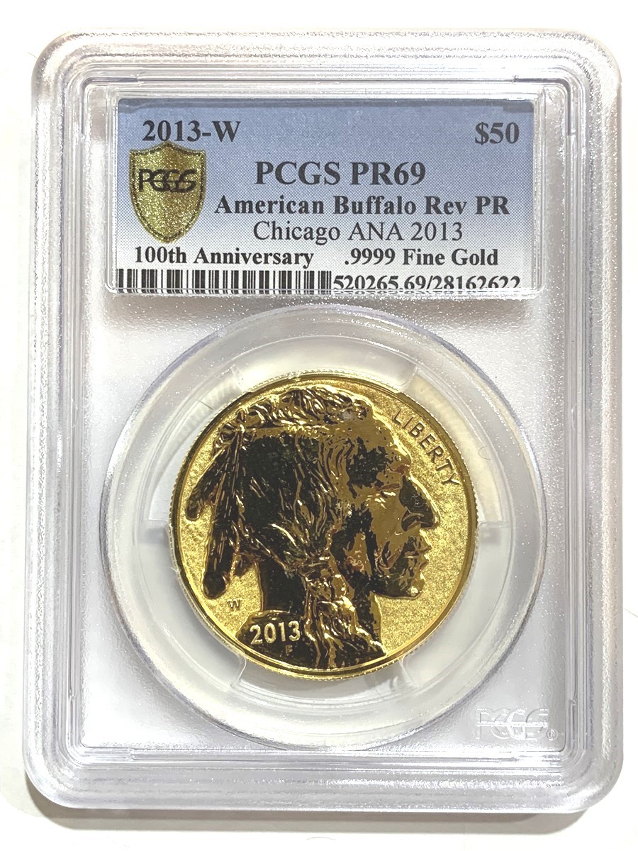 2013-W PCGS PR69 Reverse Gold Buffalo Proof Chicago ANA Releases