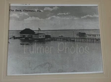 Rare 8x10 VTG Photo Clearwater Beach FL 1910 City Pavilion Fishing Pier OOAK COA