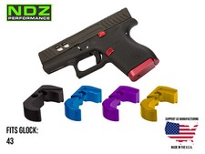 For Glock 43 9mm Extended Magazine Release Anodized Aluminum Ambi - Choose Color For Glock 43 9mm Extended Magazine Release Anodized Aluminum Ambi - Choose Color