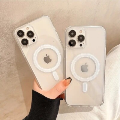 Clear Magsafe Wireless Charging Case für iPhone 14 Pro Max 15+ 13 Pro 12 Pro Max