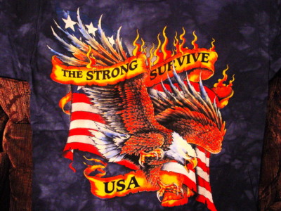 EAGLE AND AMERICAN FLAG TYE DYE T-SHIRT