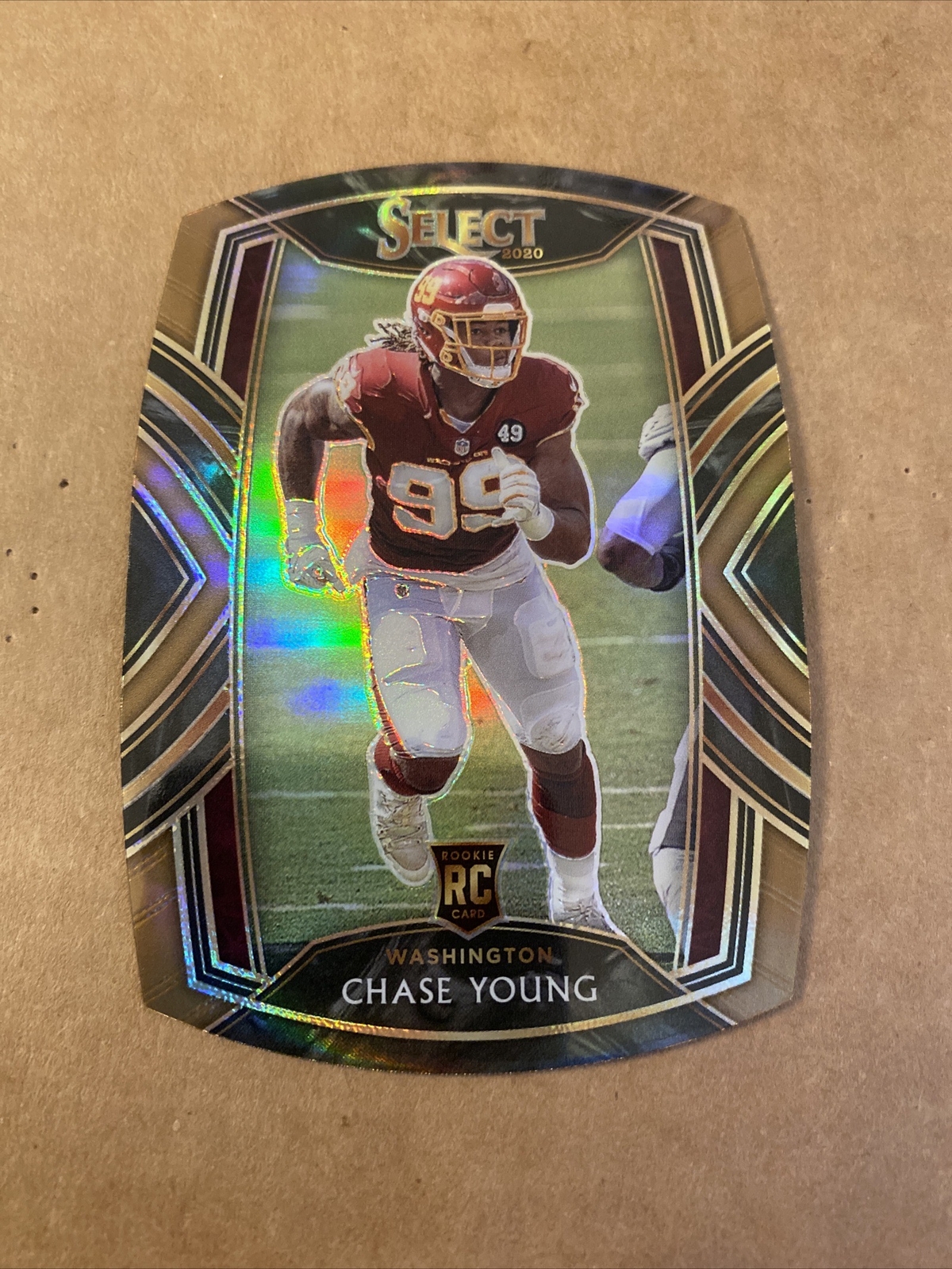 Chase Young 2020 Panini Select Die-Cut Prizm Copper Club Level Rookie /355 49ers