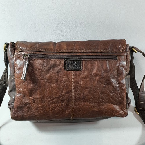 ROWALLAN Leather Satchel Messenger Bag Crossbody Logo Tote Shoulder Vintage - Picture 11 of 24